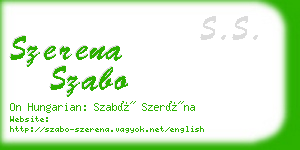 szerena szabo business card